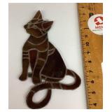 Stained glass cat suncatcher
