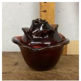 L.E. Smith amberina glass rose candy dish