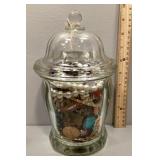 Jar of costume jewelry