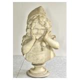 20" Emilio Fiaschi Neopolitan alabaster bust