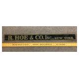 Brass "R. Hoe & Co." sign