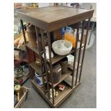 Revolving wood book rack 21" square x 48" tall