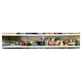 Shelf w/trinket boxes, pigs, Cherished Teddies