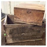 Antique Anheuser-Busch crate and wood box