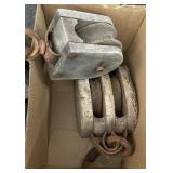 2 antique pulleys