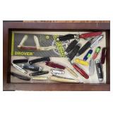 Case of pocket knives and straight razor