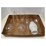 Flat of glass oil lamp chimneys