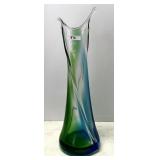 19" art glass swung vase