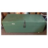 Antique tool chest painted green