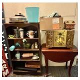 Cleanup lot w/dropleaf table, colanders,