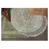 3 braided rugs and throw rug