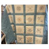 86x62 popcorn stitch embroidered quilt