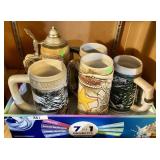 Flat of 5 Budweiser beer steins