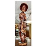 24" carved wood figure