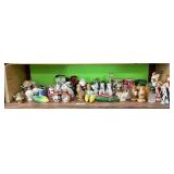 Shelf of vintage salt and pepper shakers