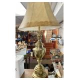 Brass table lamp 34" with shade