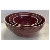 3 pottery nesting bowls