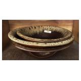 3 brown drip bowls