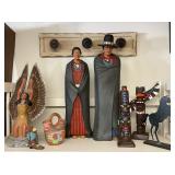 Shelf w/Native American figures, etc.