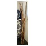 7 wood and bamboo walking sticks