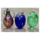 3 art glass suncatchers