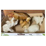 Carved stone animals