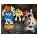 M&M and Hershey Kiss candy dispensers