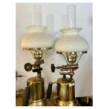 Pair of brass blow torch lamps