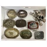 Flat of assorted belt buckles