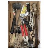 Flat of assorted hand tools & torch lighters