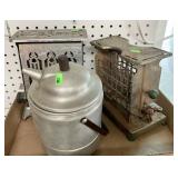 2 antique toasters & electric coffee pot
