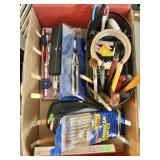 Flat of office supplies & drafting tools