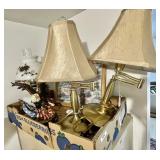 Flat w/table lamps, resin eagle, Coke print