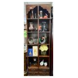 Curio shelf and contents 24x11x76" tall
