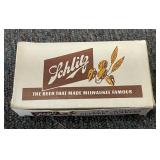 New old stock Schlitz glass salt & pepper