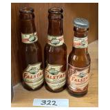 3 Falstaff glass salt and pepper shakers
