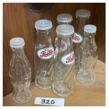 6 Pepsi and Coke glass salt & pepper shakers