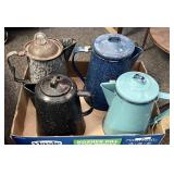 4 graniteware coffee pots