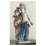 9" Lladro porcelain clown couple #7686