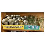 Aluminum tumblers and 8 Christmas glasses