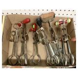 Flat of vintage egg beaters