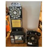 Vintage rotary desk phone & fake pay phone