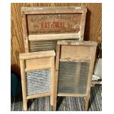 3 vintage washboards