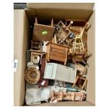 Box of dollhouse furniture