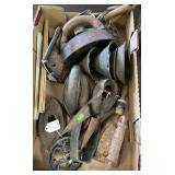 Flat with sad irons, funnels, primitives