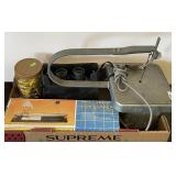Scroll saw, binoculars, car fuses, tile cutter