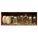 Canister jars, canning jars, 2 vases