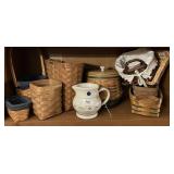 Longaberger pitcher & baskets, other baskets