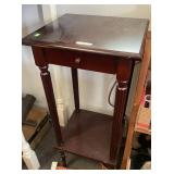 Wood telephone table 13" square x 29" tall