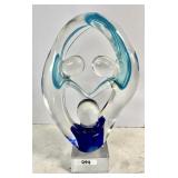12" GCA modern art glass sculpture